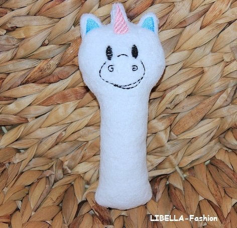 Greifling &amp; Rassel Stickdatei ♥ ITH Einhorn