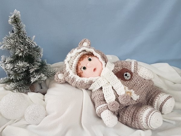 Häkelanleitung Puppenkleidung, Winteroutfit für Loui