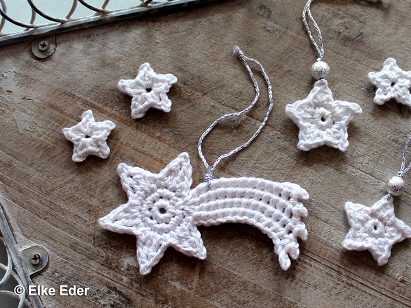 Häkelanleitung Sterne, Stern von Bethlehem - Baumschmuck, Geschenkanhänger, Weihnachtsdeko