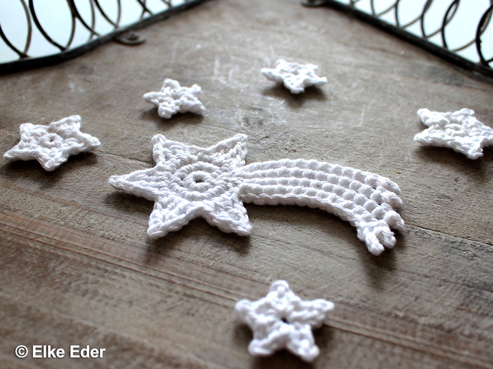 Stern mit Schweif - Baumschmuck, Geschenkanhänger, Weihnachtsdeko