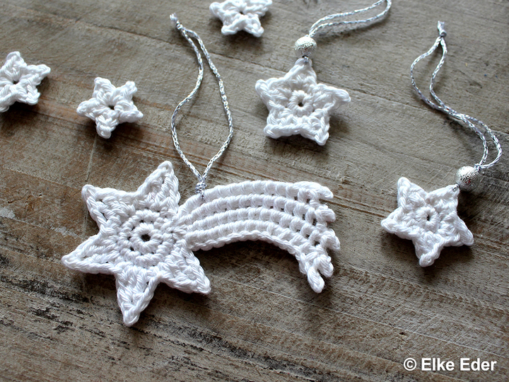 Stern mit Schweif - Baumschmuck, Geschenkanhänger, Weihnachtsdeko