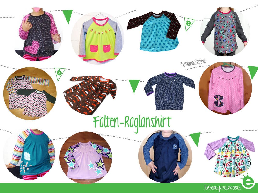 Falten-Raglanshirt • Kinder Gr. 74 - 134 • Näh-E-Book & Schnittmuster - Bild 2