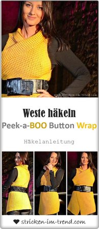 Häkelanleitung für ärmellose Weste | Peek-a-Boo Button Wrap #2