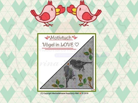 Motivtuch Vögel in LOVE