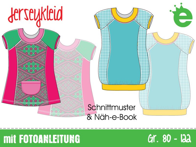 Jerseykleid Gr. 80-122 • Näh-E-Book &amp; Schnittmuster