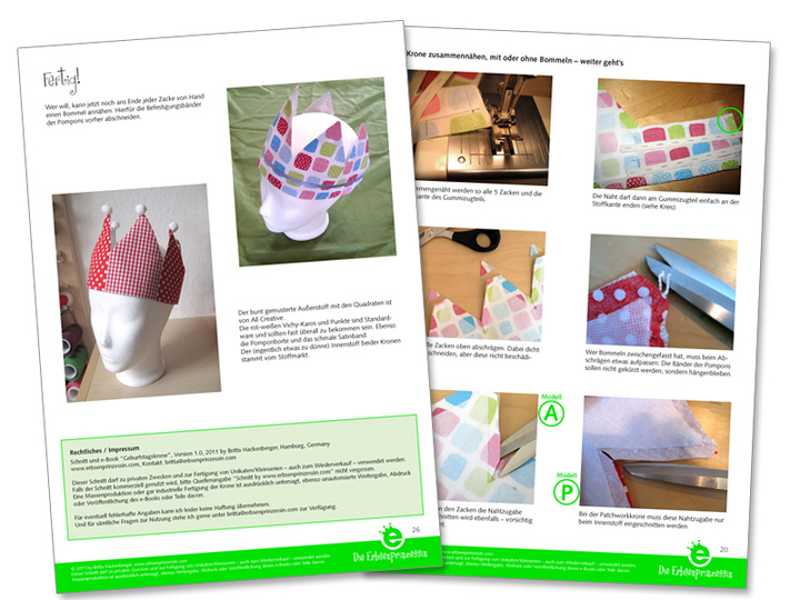 Nähanleitung & Schnitt: Krone / Faschingskrone / Geburtstagskrone für Kinder nähen