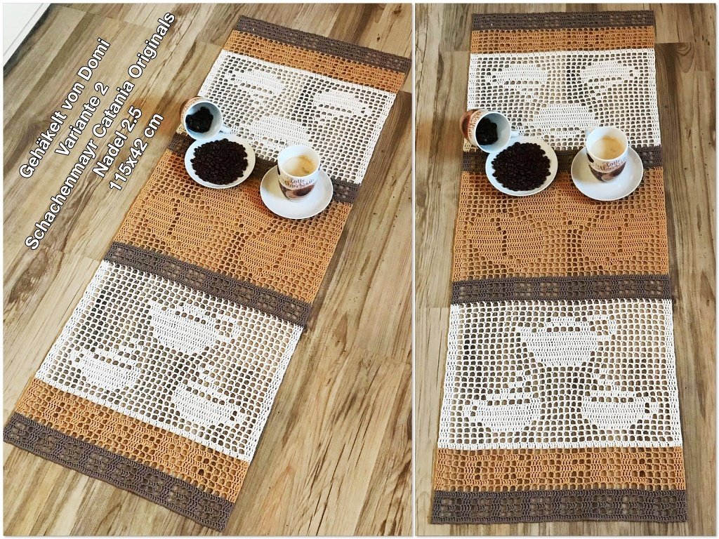 Häkeln / Tischläufer "Coffee" in 2 Varianten - Bild 2