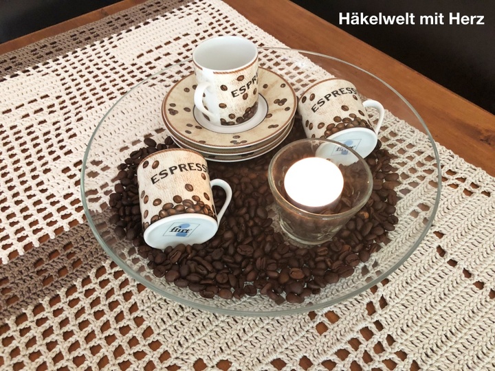 Häkeln / Tischläufer "Coffee" in 2 Varianten