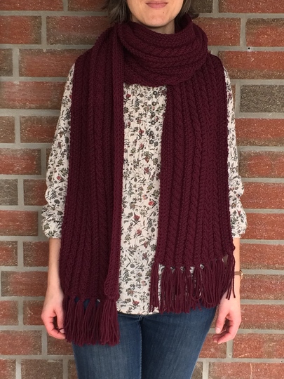 Strickanleitung für Schal "Burgund"