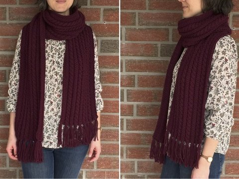 Strickanleitung für Schal "Burgund"