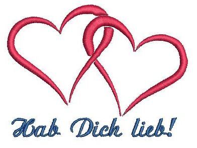 Stickdatei doppelte Herzen 10x10cm Rahmen