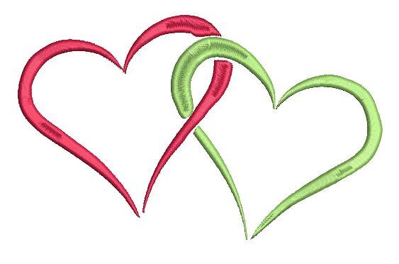 Stickdatei doppelte Herzen 10x10cm Rahmen - Bild 3