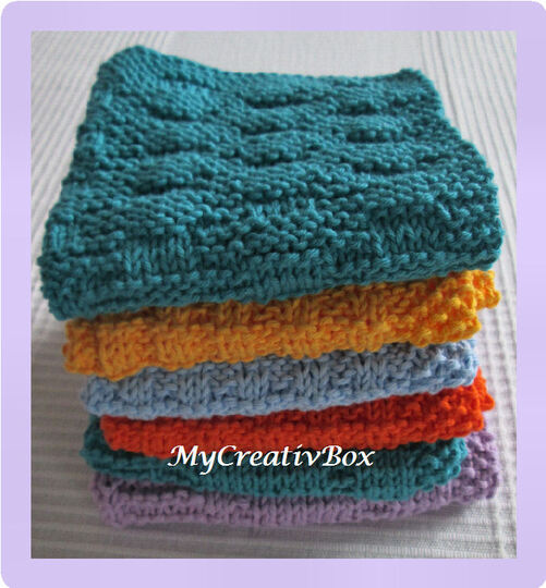 Waschlappen/Spültuch "Wellen" - gestrickt