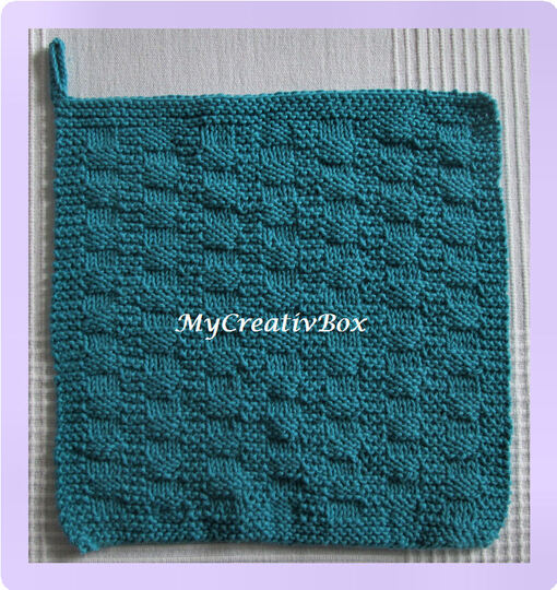 Waschlappen/Spültuch "Wellen" - gestrickt