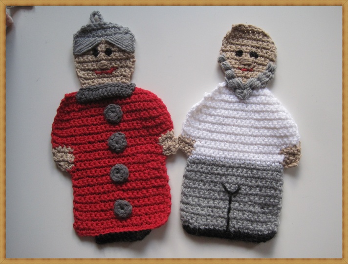 Häkelanleitung Topflappen Opi und Omi - das süße Pärchen für die Küche