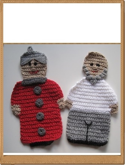 Häkelanleitung Topflappen Opi und Omi - das süße Pärchen für die Küche