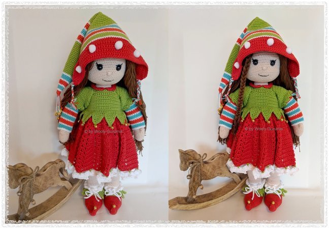 Häkelanleitung Amigurumi / Weihnachts-Elfen Outfit für die Puppe Mia / Weihnachten