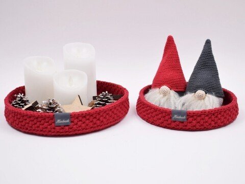 Dekorative Tabletts mit rundem Lederboden - Weihnacht