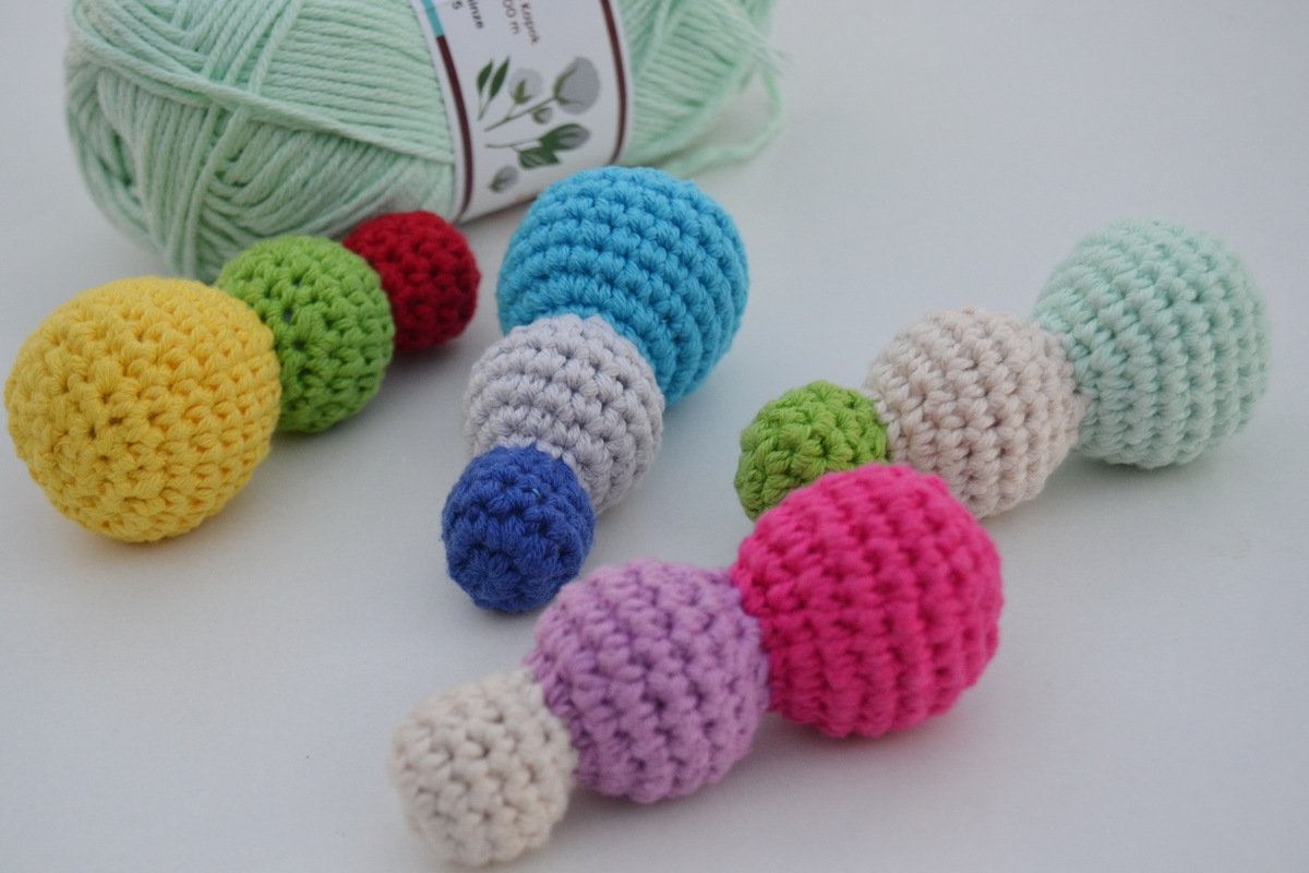 - BUBBLE`S - Motorikgreifling superschnell häkeln, Greifling, Spielzeug für Baby, Motorik, Rassel, Geschenk - Bild 2