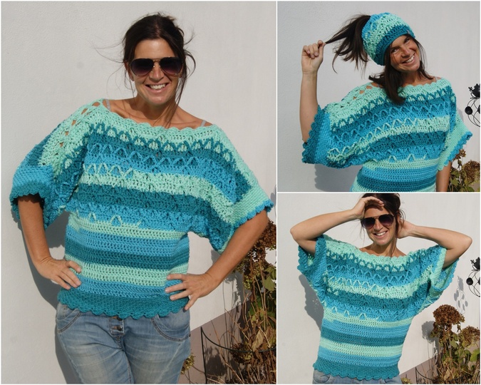 Set Häkelpulli und Mütze LOLLYPOP (für alle Größen)