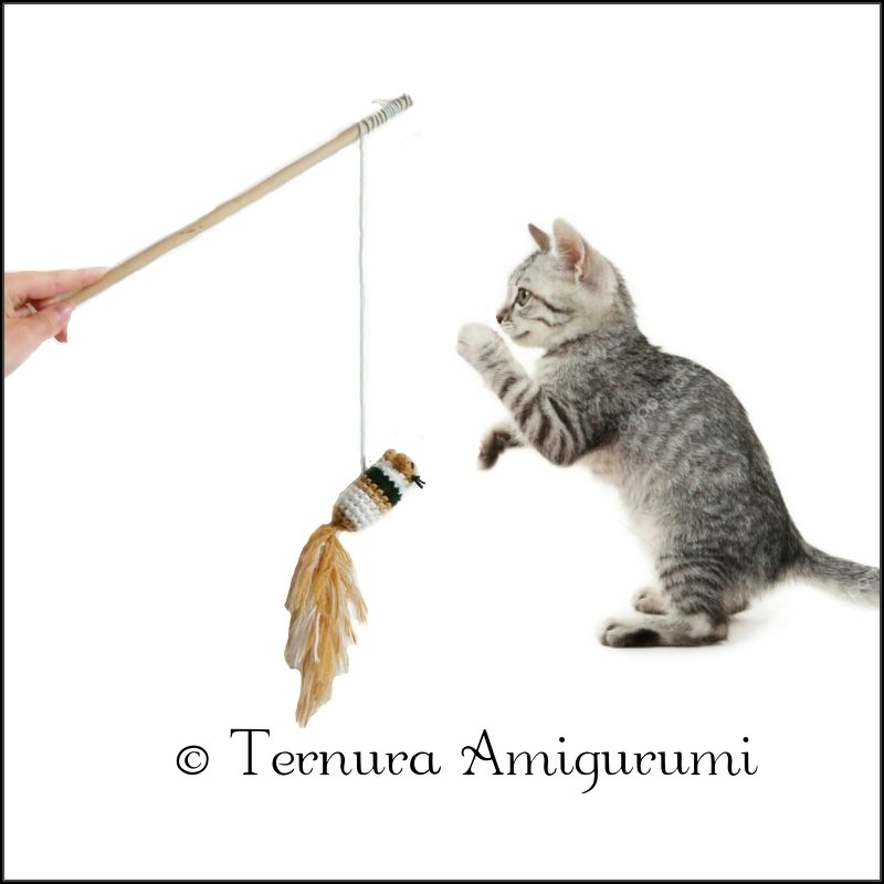 Häkelanleitung für Maus, Spielzeug für Katze PDF ternura amigurumi deutsch