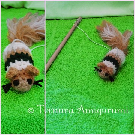 Crochet pattern of mouse, toy for cat PDF ternura amigurumi english