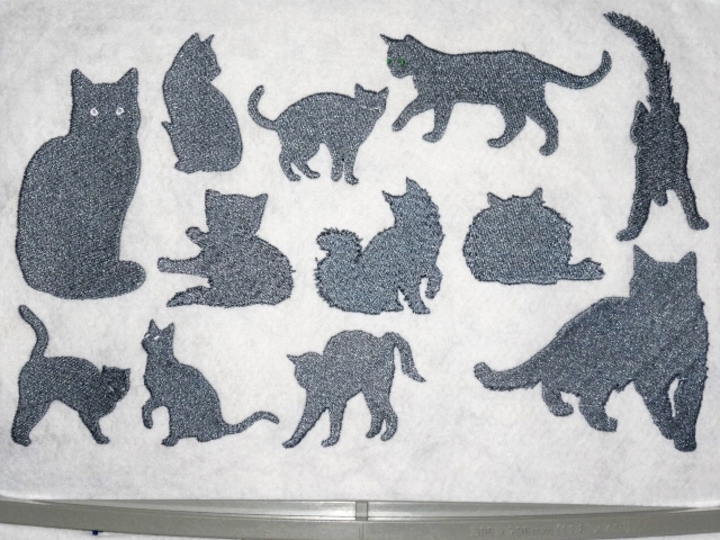 Katze Silhouette Stickdatei