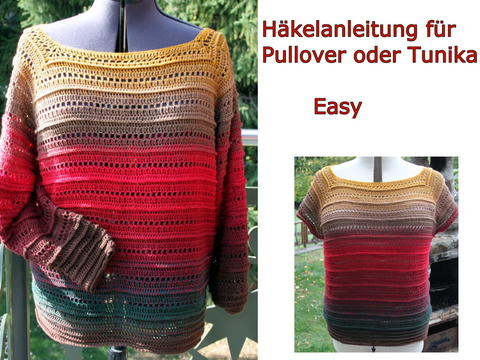 Häkelanleitung Pullover oder Tunika Easy