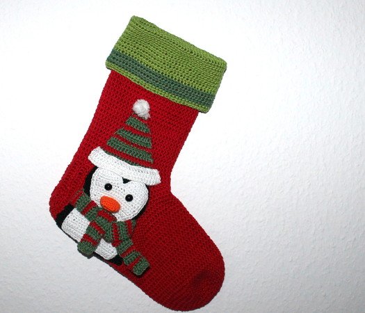 xmas stocking penguin crochet pattern english