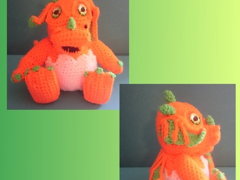 Drache in Eischale Häkelanleitung