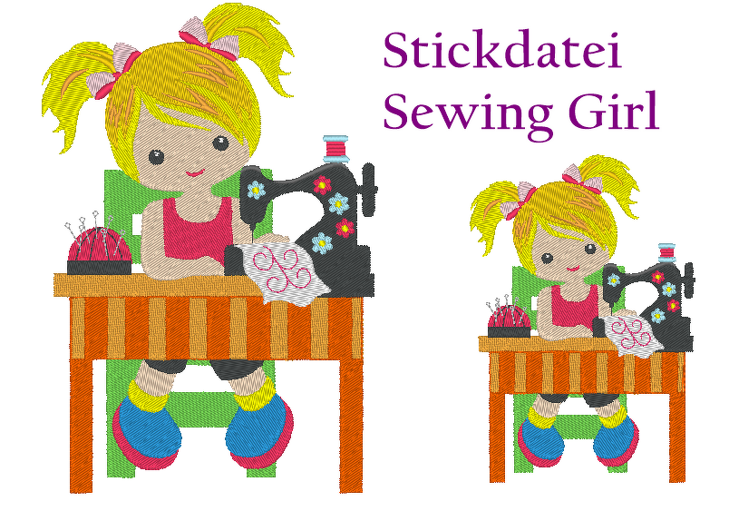 Sewing Girl - Näh Mädchen Stickdatei