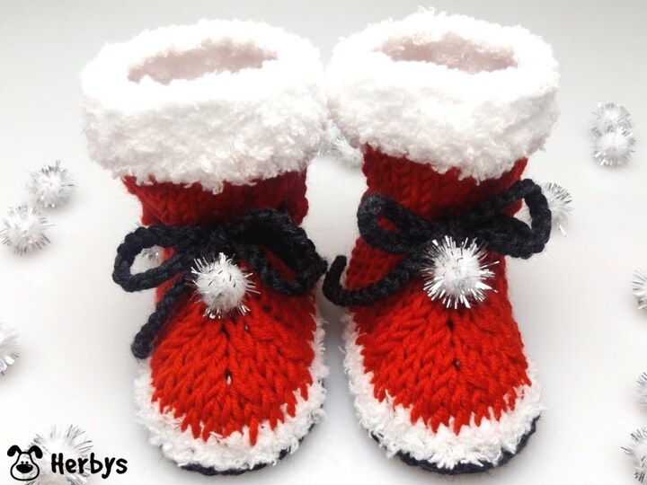 Häkel- und Strickanleitung Babyschuhe "Nikolausi"
