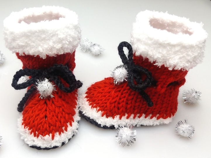 Häkel- und Strickanleitung Babyschuhe "Nikolausi"