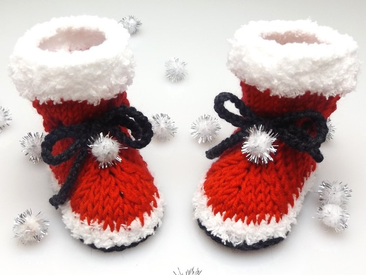 Häkel- und Strickanleitung Babyschuhe "Nikolausi"