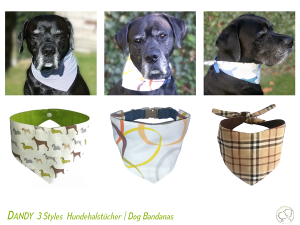 Dandy 3 Styles Set: Dog Bandana Sewing Patterns
