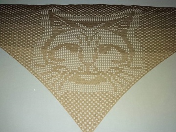 Motivtuch "Katze", Dreieckstuch, Häkelanleitung