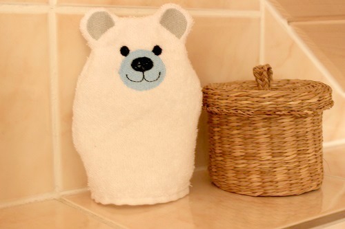 Bärli-Waschlappen Stickdatei ♥ ITH 13x18