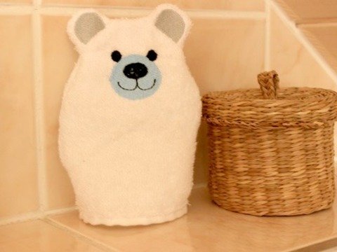 Bärli-Waschlappen Stickdatei ♥ ITH 13x18