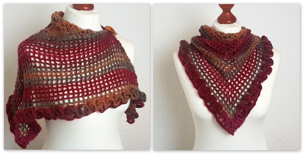 Häkelanleitung Tuch mit raffienierten Rüschen! Anfängertauglich