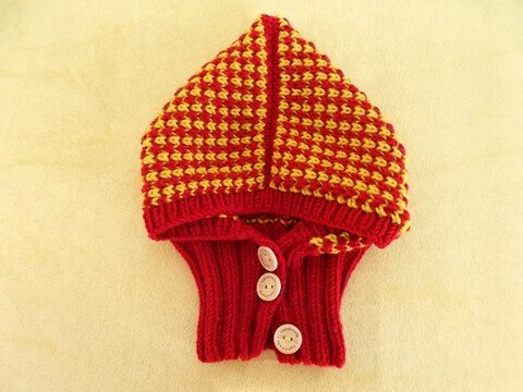 Kragenmütze - Schlupfmütze für Kinder zum Knöpfen - Strickanleitung Modell 2