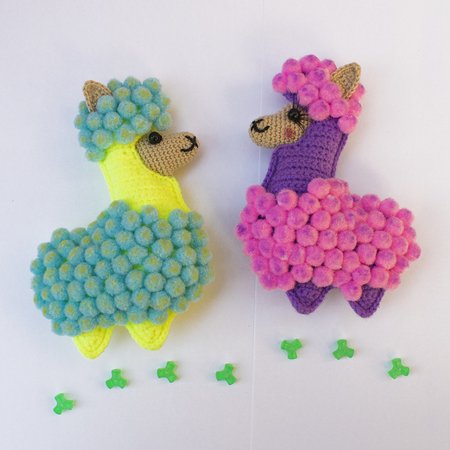 Crochet Pom Pom Llama pattern. Christmas ornament and alpaca souvenir.