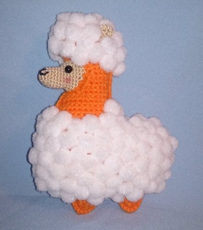 Crochet Pom Pom Llama pattern. Christmas ornament and alpaca souvenir.