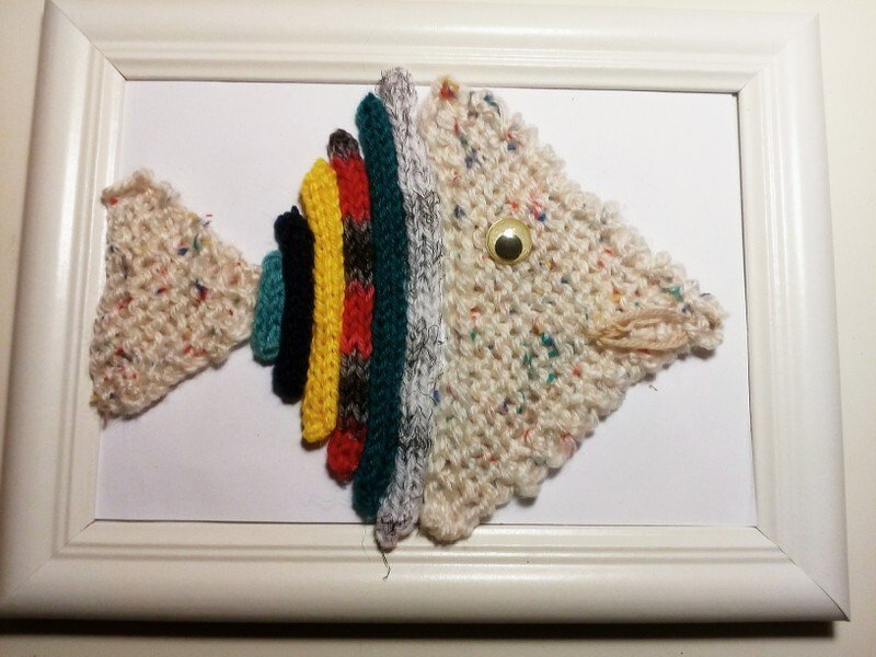 Gestricktes Fischportrait