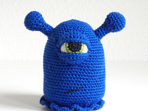 Häkelanleitung Amigurumi "Bob, das blaue Monster"