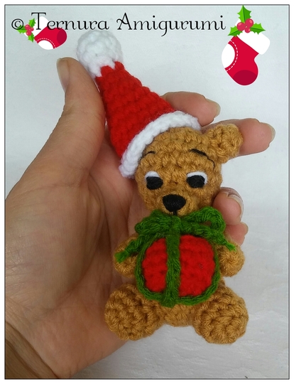 Häkelanleitung für kleiner Weihnachtsbär PDF ternura amigurumi deutsch