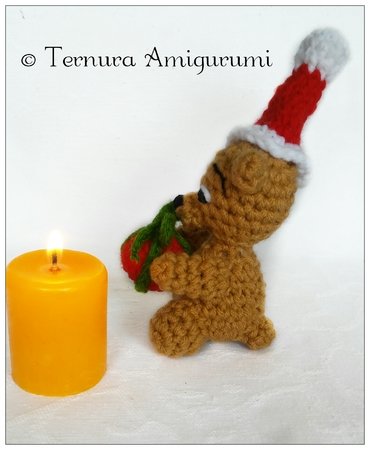 Crochet pattern for little bear Christmas PDF ternura amigurumi english