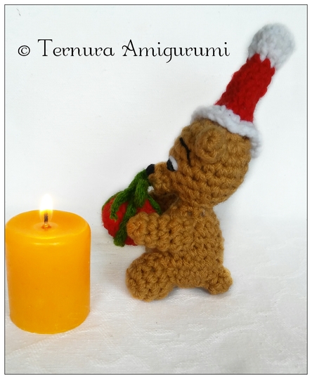 Häkelanleitung für kleiner Weihnachtsbär PDF ternura amigurumi deutsch