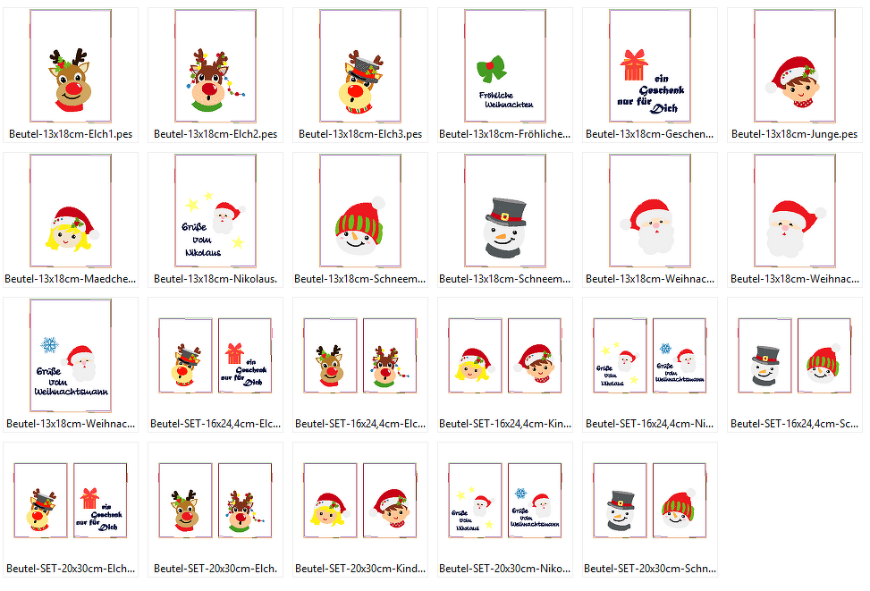 Weihnachtenssäckchen Stickdatei ITH 13x18 Weihnachten - Bild 2