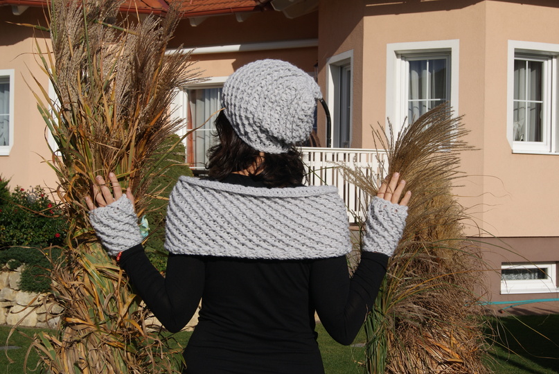 Häkelset SPIRALI Beanie / Schulterwärmer / Stulpen (ink. Größentabelle)