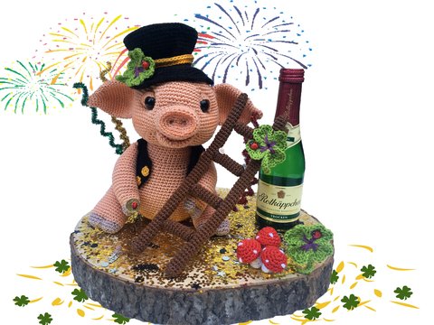Glücksschwein - Neujahr Häkelanleitung Amigurumi